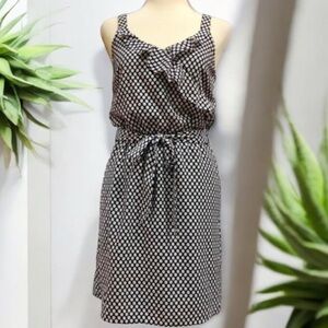 NEW White House Black Market black white surplice ruffle chiffon dress Sz S